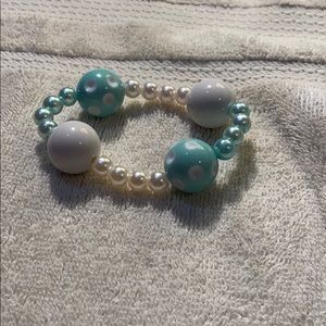 A blue and white bracelet